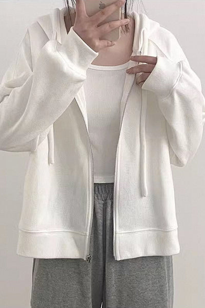 loose casual hooded jacket