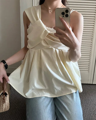 Asymmetrical Twist Bustier Blouse