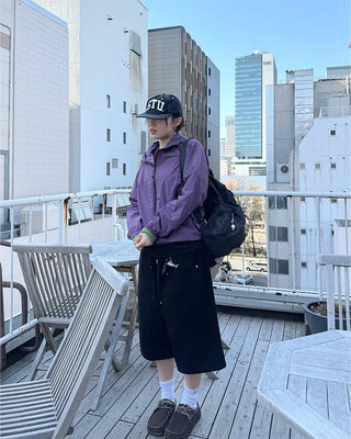 (UNISEX) Snap Bermuda Easy Pants