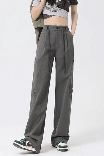 high waist loose slim wide-leg casual pants