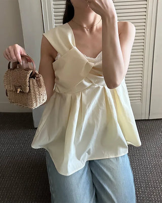 Asymmetrical Twist Bustier Blouse