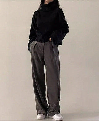retro turtleneck loose sweater