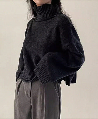 retro turtleneck loose sweater