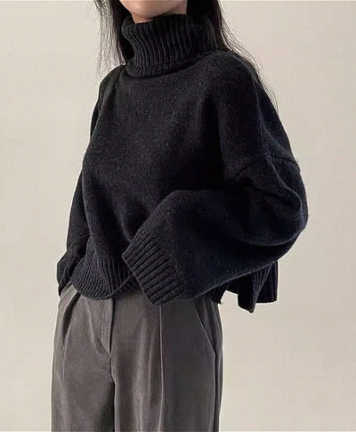 retro turtleneck loose sweater
