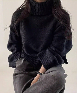 retro turtleneck loose sweater