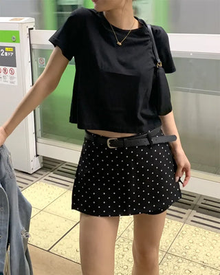 Wide-fit cropped cotton t-shirt