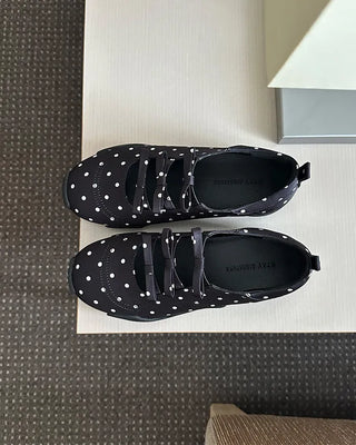 Polka Dot Ribbon Mary Jane Sneakers