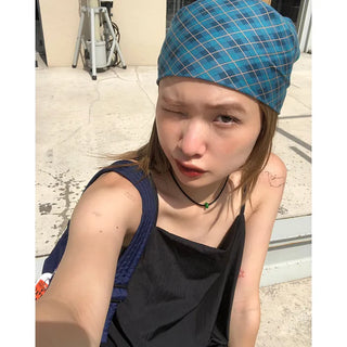 Square check scarf