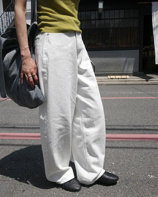 High-waisted balloon cotton pants