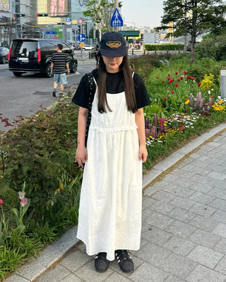 Frilled Shirring Long Dress