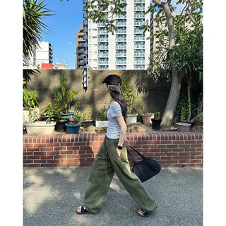 (Unisex) Casual Cotton Elastic Waist Pants