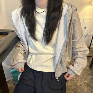 Basic Hooded Double Zip Hoodie