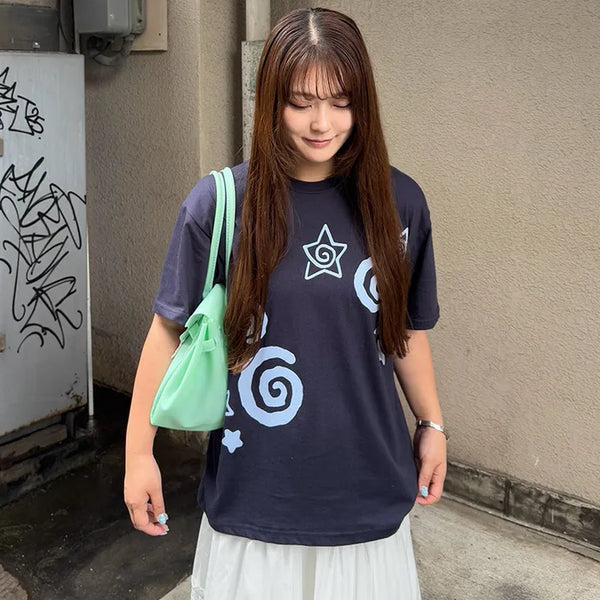 Star print short-sleeved T-shirt