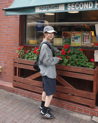 Checked loose-fit shirt