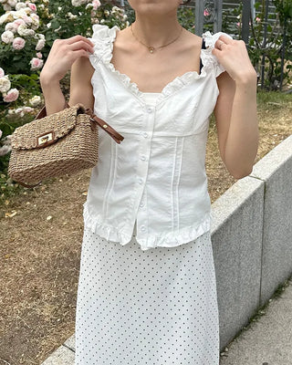 Frilled Shirring Camisole