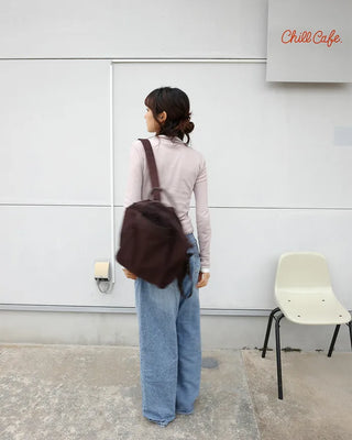Open-collar long-sleeve T-shirt