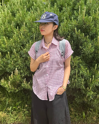 Checked Roll-Up Half Shirt