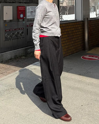 Striped wide slacks