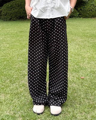 Polka Dot Linen Balloon Pants