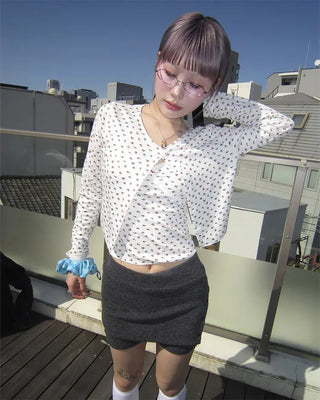Flower Camisole Cardigan Set
