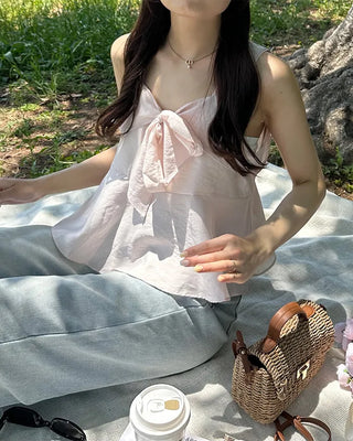 Ribbon frill sleeveless