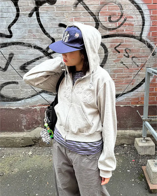 Flower Hooded Zip Hoodie