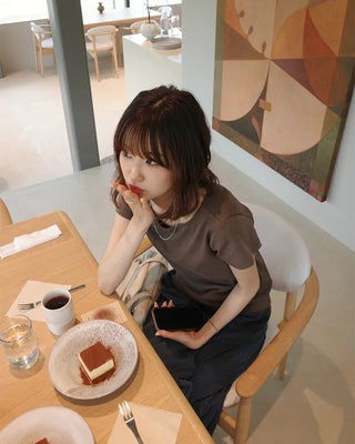 Boat neck crop short-sleeve t-shirt