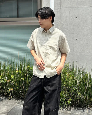 Ethnic striped half shirt
