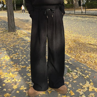 Corduroy strap wide pants