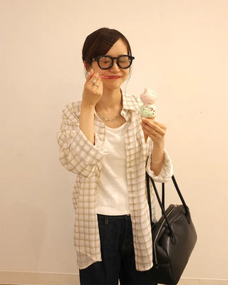 Loose-fit checkered shirt