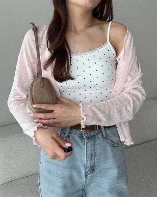 Dot lace point camisole