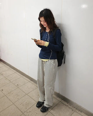 Cotton striped pants