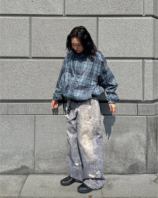 (Unisex) Paint Wash Wide Denim