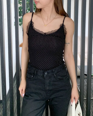 Polka dot lace camisole