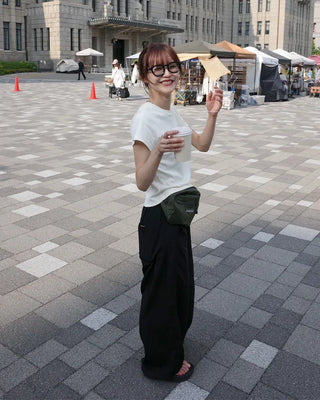 String Point Wide Easy Pants