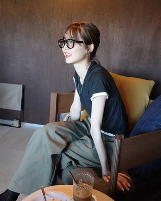 Layered short-sleeved T-shirt