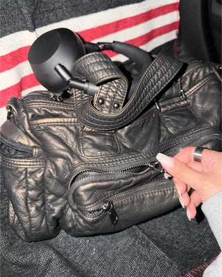 Vintage multi-pocket shoulder bag