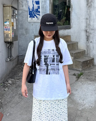Photo print oversized T-shirt