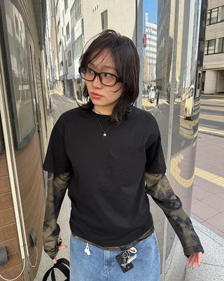 Camouflage layered T-shirt