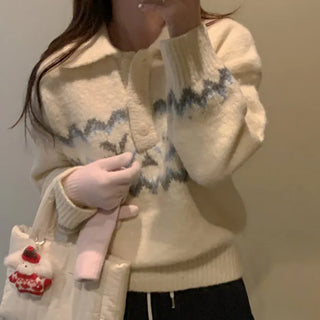 Lauren Wool Nordic Christmas Color Knit (ivory)