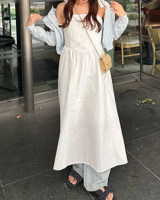 Ribbon flared long skirt