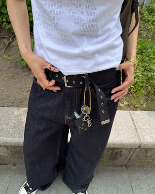Eyelet canvas belt
