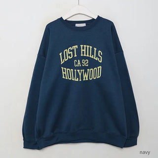 Brushed fleece lettering sweatshirt