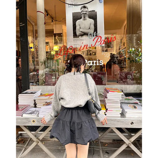 Ribbon Shirring Mini Skirt