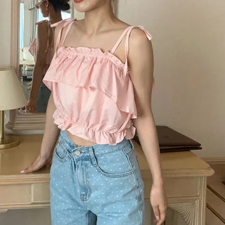 Frill Ribbon Camisole Top