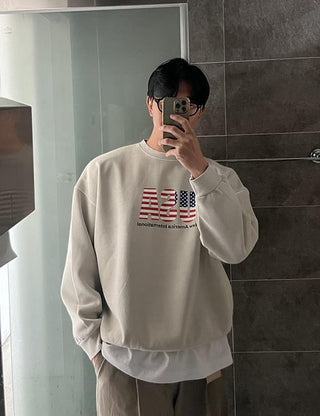 USA Print Pigment Sweatshirt (3 colors)
