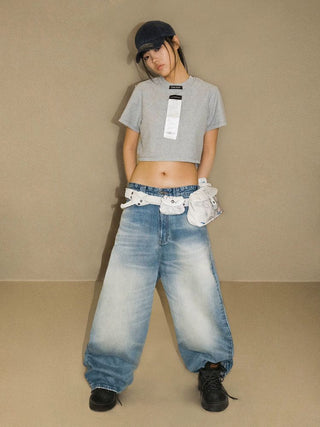 [MASONPRINCE] Receipt Tag Raw Edge Short Sleeve T-Shirt