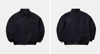 [Monterest] Wool Blend Stand Collar Harrington Jacket