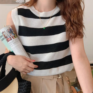 Striped sleeveless top