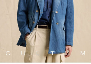 [CULTUM] Lyocell Denim Double-Breasted Blazer